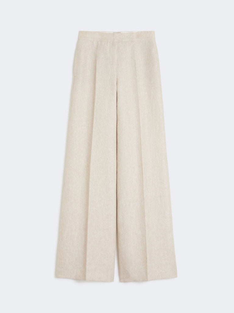 max mara wide-leg trousers in linen drill