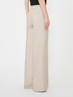 Wide-Leg Trousers In Linen Basketweave for Women - Sand - Max Mara KSA
