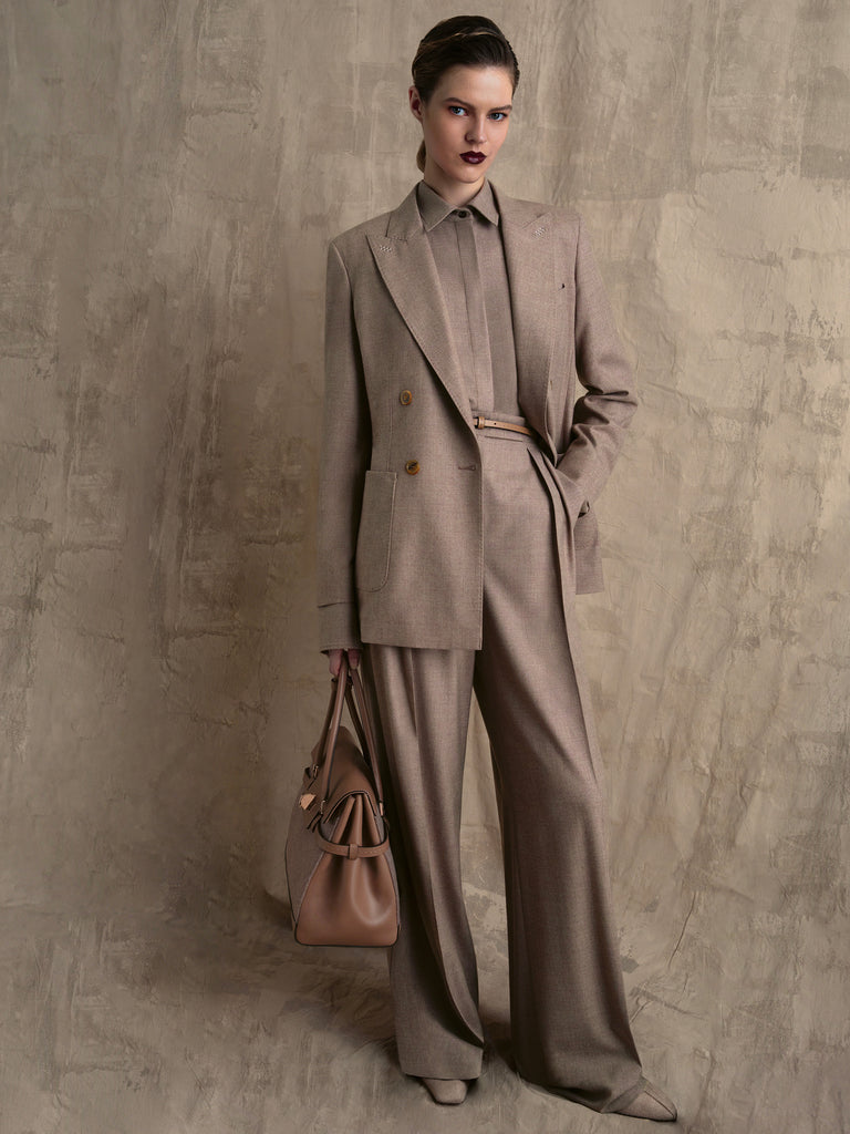 Cashmere foulé trousers