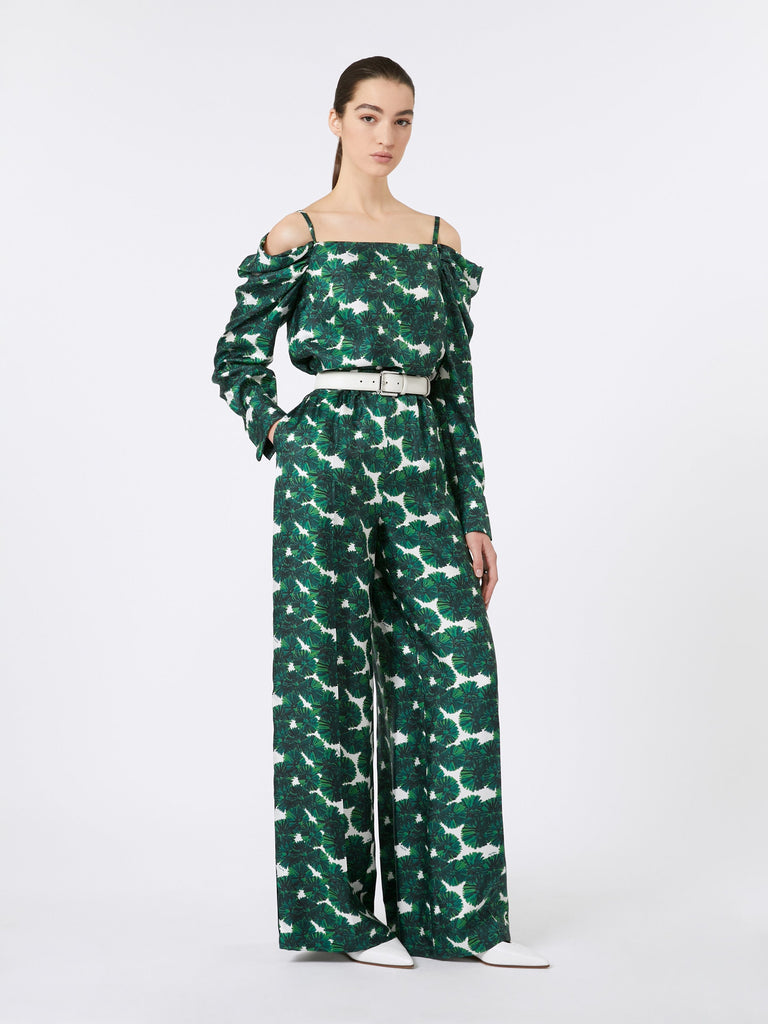 Printed silk trousers