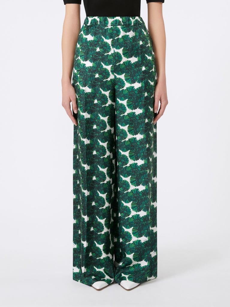 Printed silk trousers