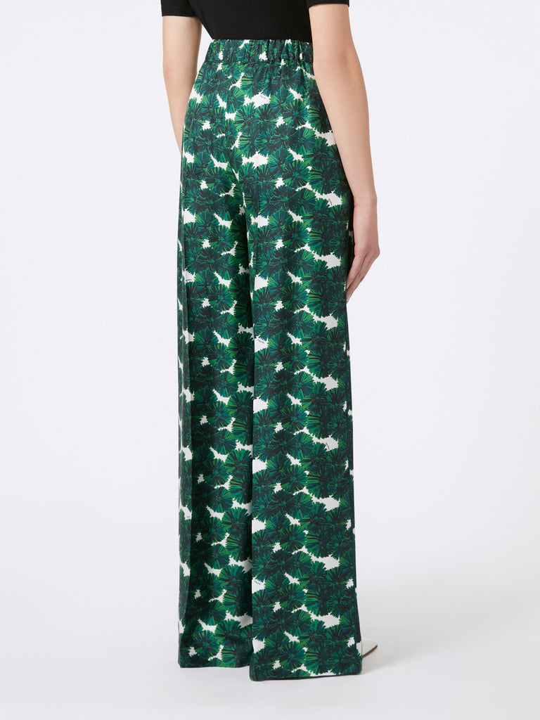Printed silk trousers