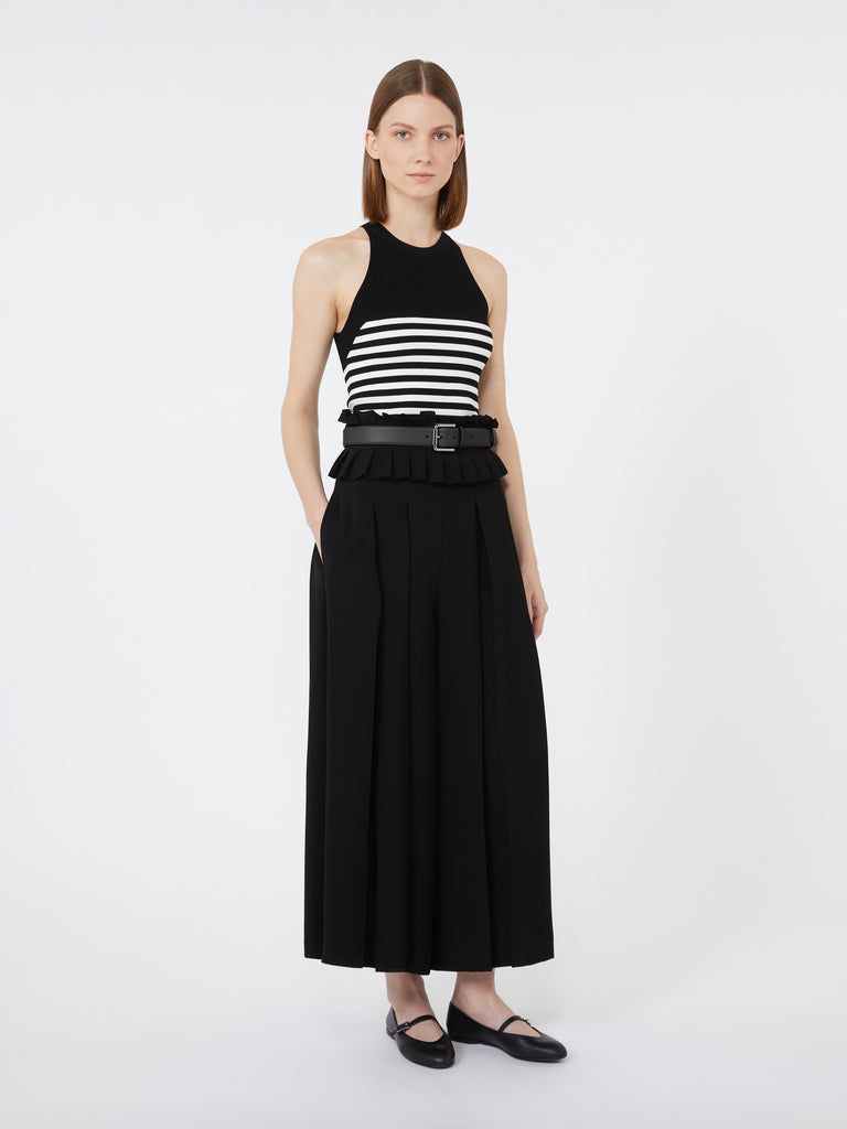 Plissé-pleated cady trousers