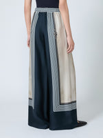 max mara wide-fit printed silk trousers for women