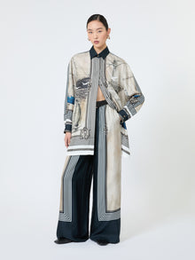 max mara wide-fit printed silk trousers for women