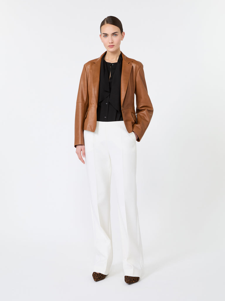 max mara بنطال بقصة ضيقة من القماش الصوفي