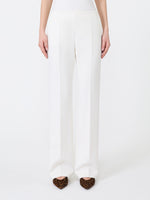 Slim-Fit Wool Cloth Trousers for Women - White - Max Mara KSA