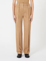 Menswear-style camel trousers