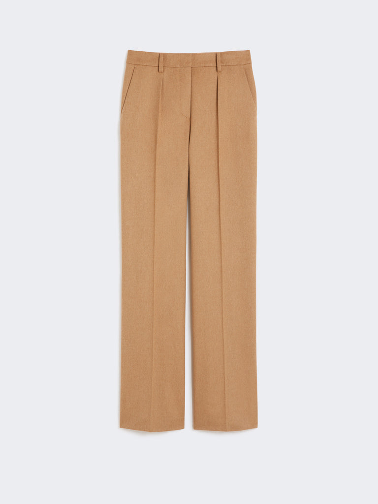 Menswear-style camel trousers