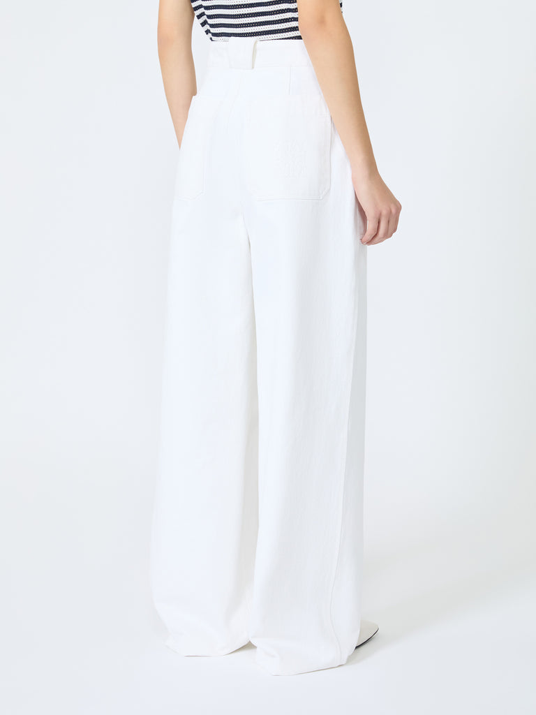 max mara cotton bull denim wide-leg trousers