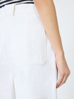 max mara cotton bull denim wide-leg trousers for women