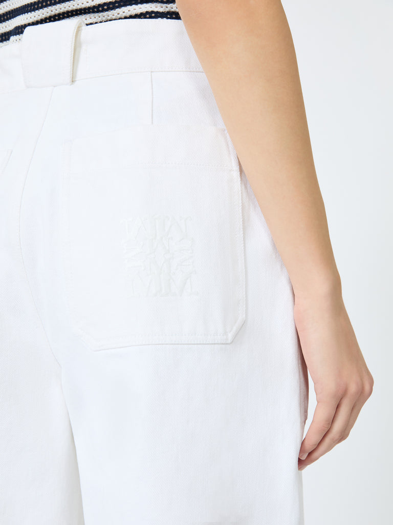max mara cotton bull denim wide-leg trousers
