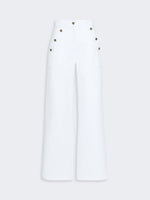 max mara cotton bull denim wide-leg trousers for women
