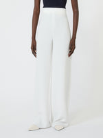Cady Wide-Leg Trousers for Women - White - Max Mara KSA