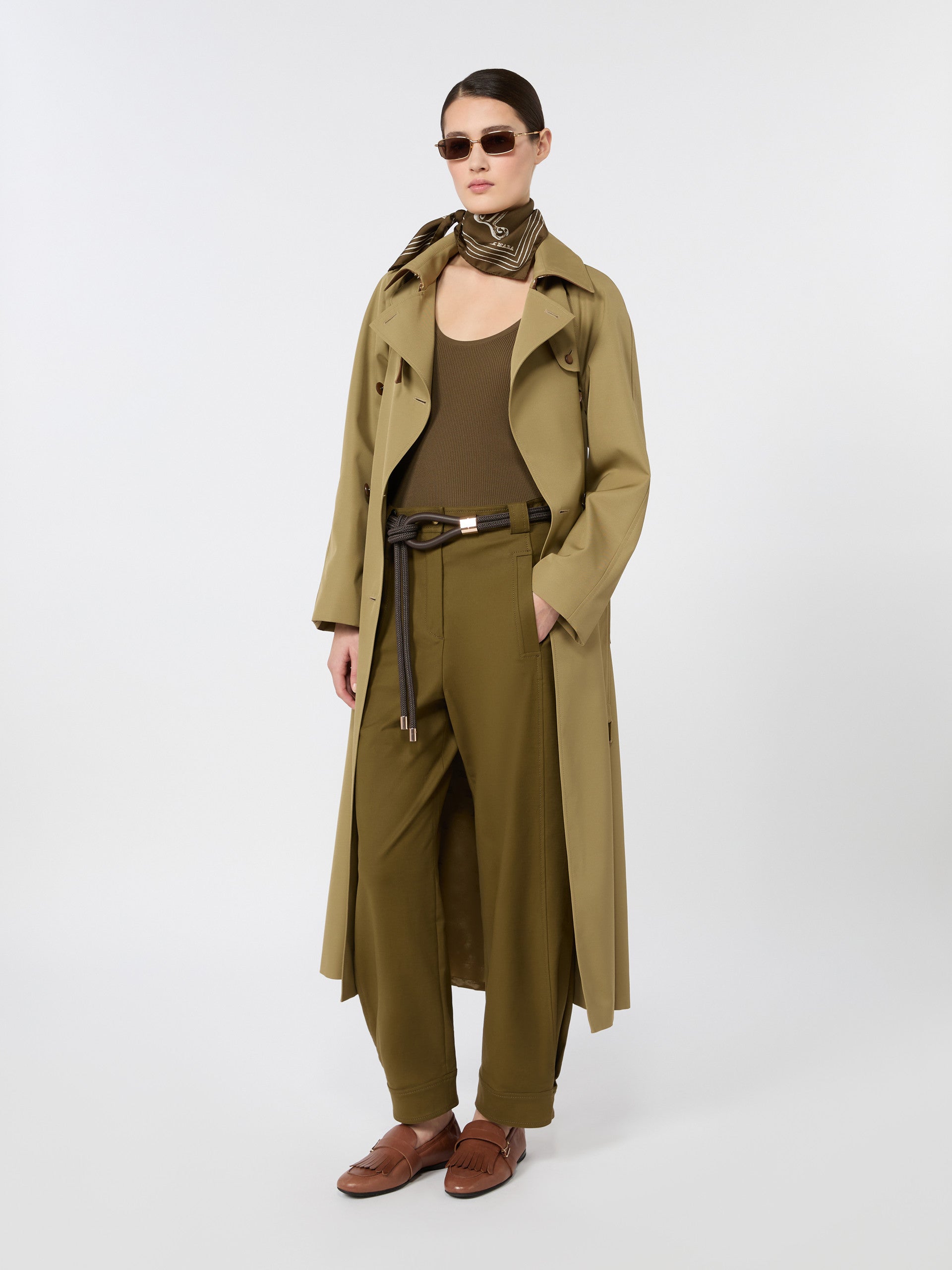 max mara stretch cotton canvas trousers for women