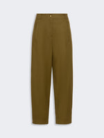 Stretch Cotton Canvas Trousers for Women - Kaki - Max Mara KSA