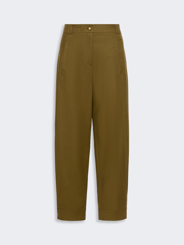max mara stretch cotton canvas trousers for women