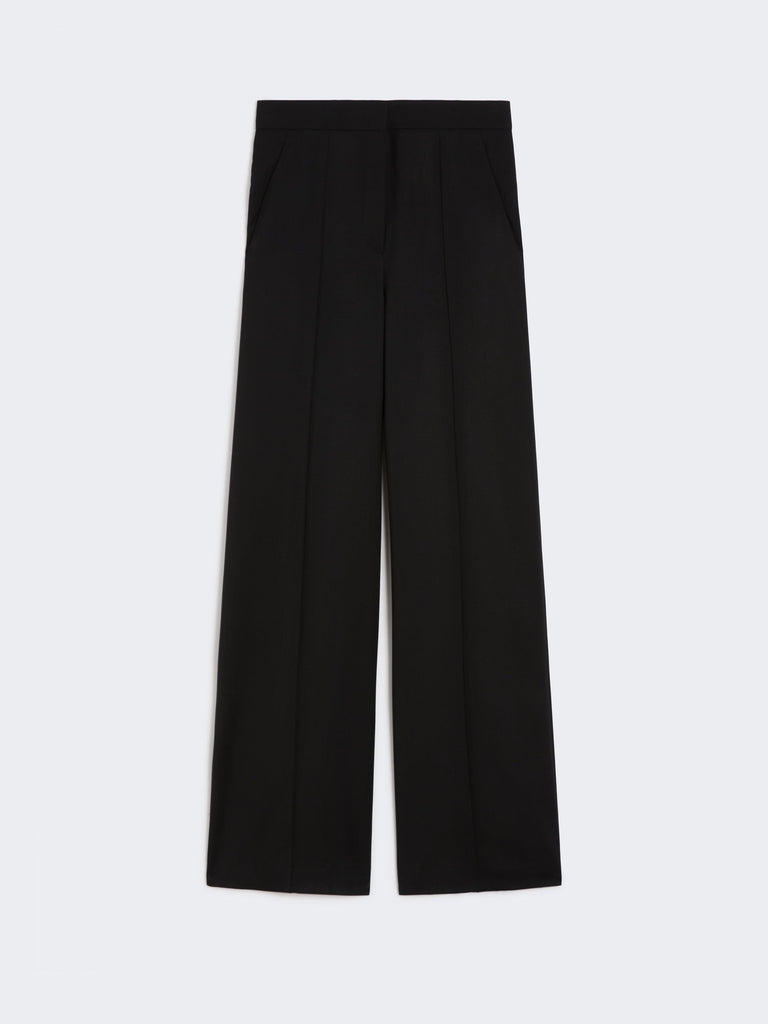 Straight-fit light wool trousers