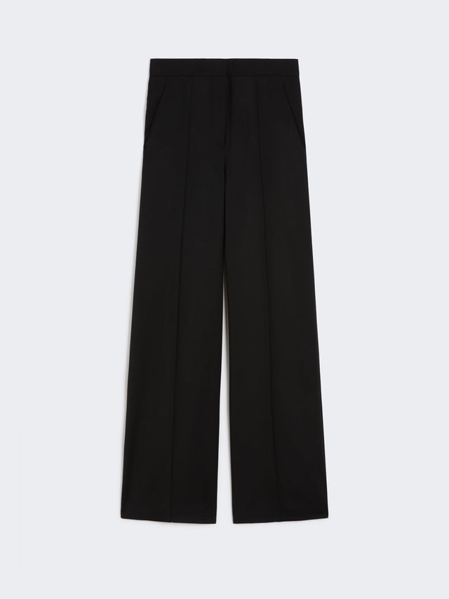 Straight-fit light wool trousers