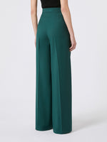 Straight-fit light wool trousers