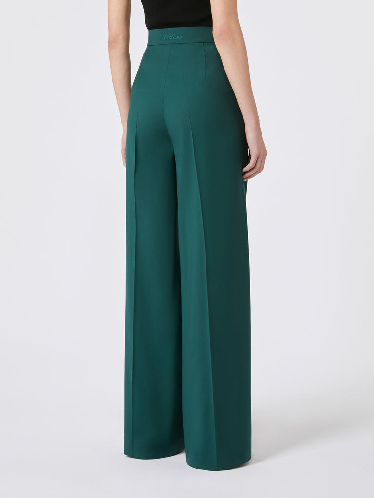 Straight-fit light wool trousers