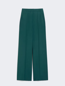 Straight-fit light wool trousers