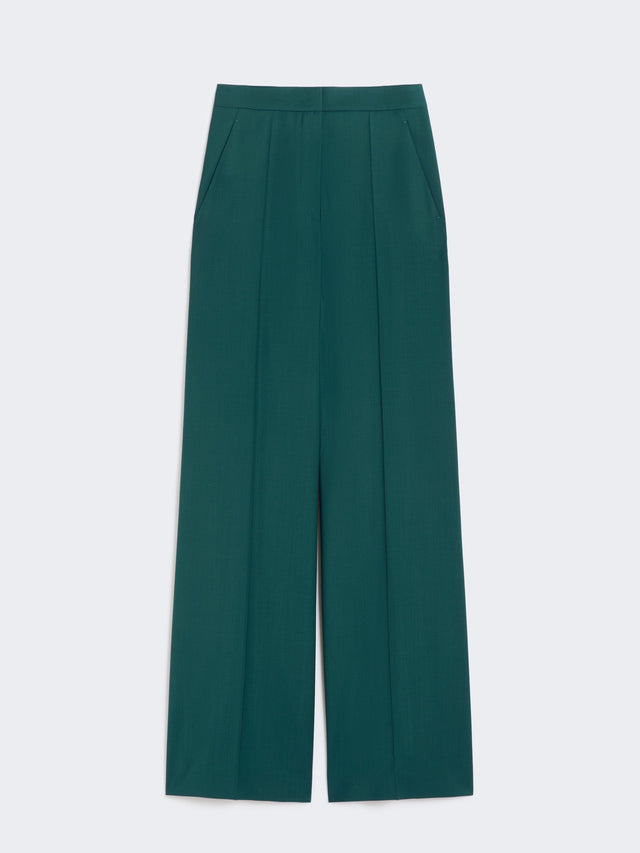 Straight-fit light wool trousers