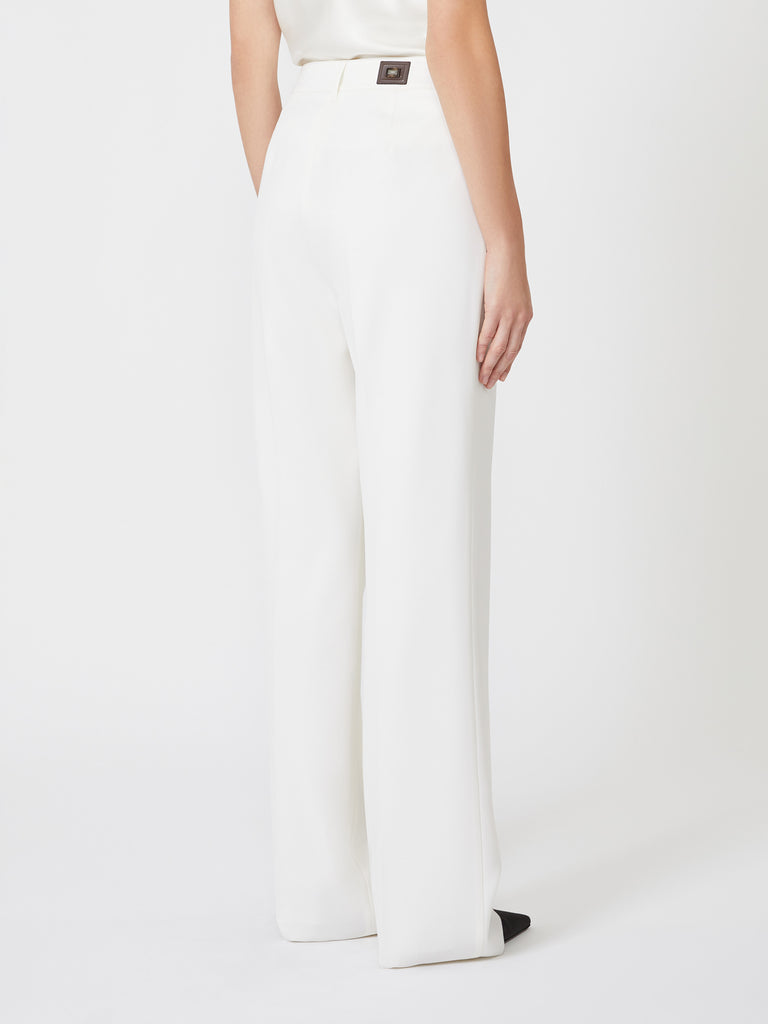 Straight gabardine wool trousers