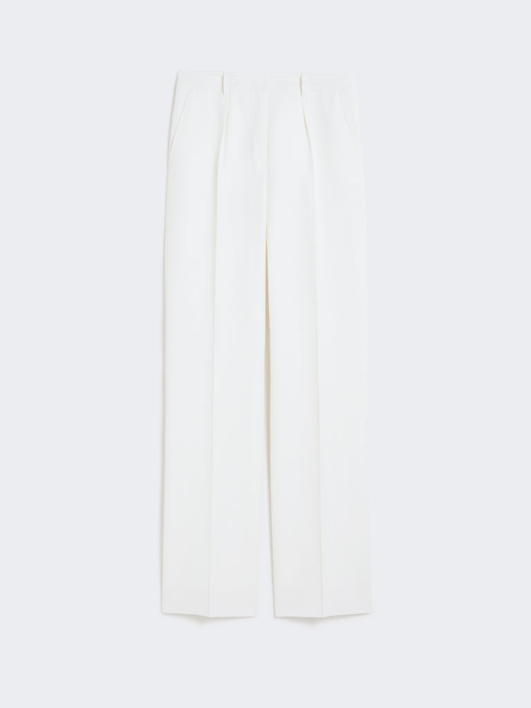 Straight gabardine wool trousers
