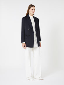 Straight gabardine wool trousers
