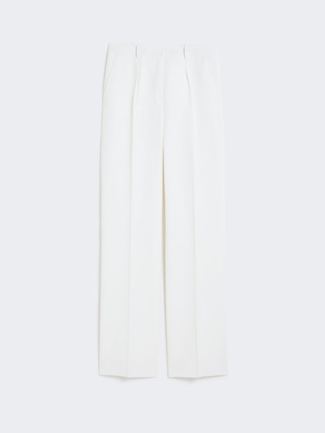 Straight gabardine wool trousers