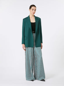 Wide-fit printed silk trousers