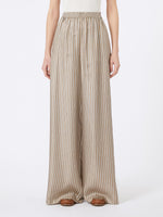 Wide-fit printed silk trousers