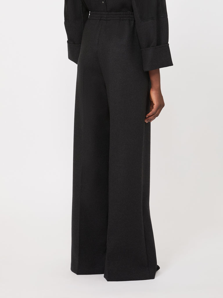 max mara wool flannel wide-leg trousers