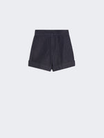 Denim-Look Cotton Shorts for Women - Midnightblue - Max Mara KSA