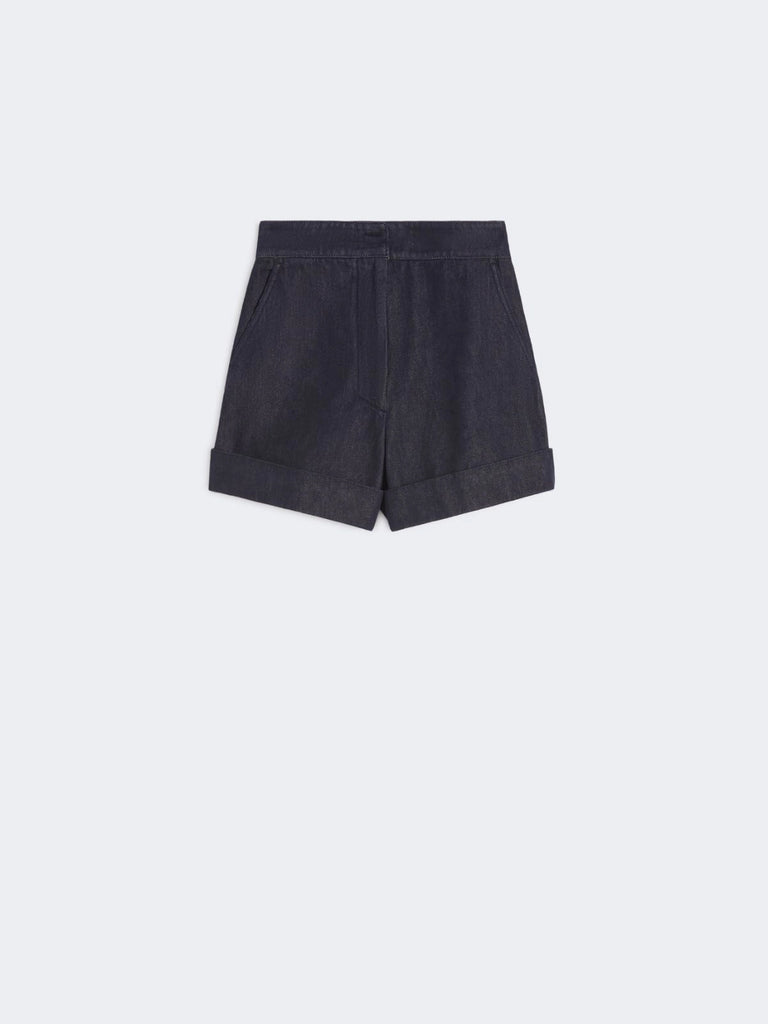 Denim-look cotton shorts