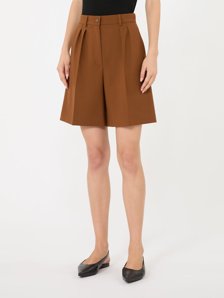 max mara شورت مزدوج صوفي برمودا من القماش