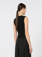 max mara compact cady cropped gilet for women