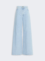 Wide Leg Denim Jeans for Women - Light Blue - Max Mara KSA