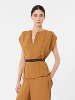 Cady blouse with flounce