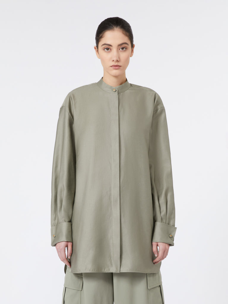 Oversized cotton satin shirt