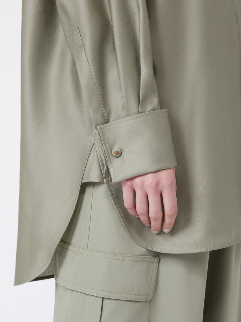 Oversized cotton satin shirt