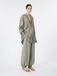 Oversized cotton satin shirt