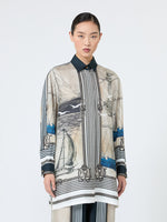 max mara oversized printed silk shirt for women