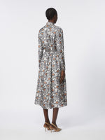 Printed silk shirt dress