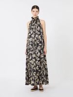 Printed silk twill dress