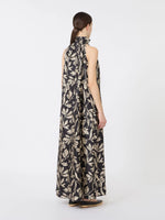 Printed silk twill dress