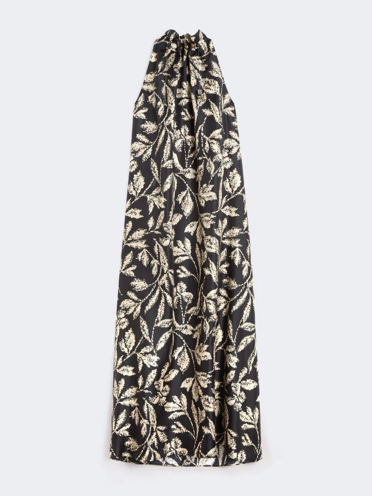 Printed silk twill dress