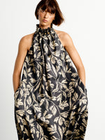 Printed silk twill dress