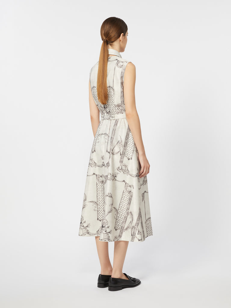 Printed Mikado shirt dress